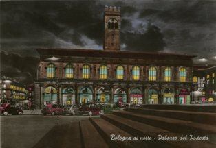 BOLOGNA-DI-NOTTE-PALAZZO-PODESTA-1964