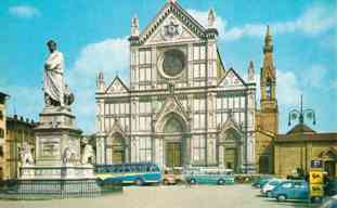 FIRENZE PIAZZA SANTA CROCE 1960