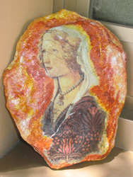 pietra sasso decorato a decoupage angelapercaso