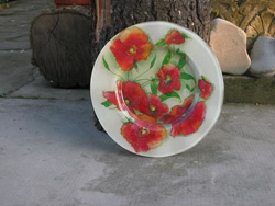 piatto decorato sotto vetro decoupage e windows color tulipani angelapercaso