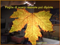 foglie di acero resinate e dipinte